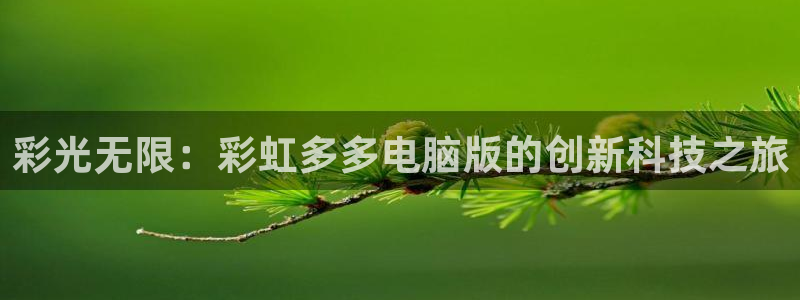 赢乐彩票平台官网：彩光无限：彩虹多多电脑版的创新科技之旅